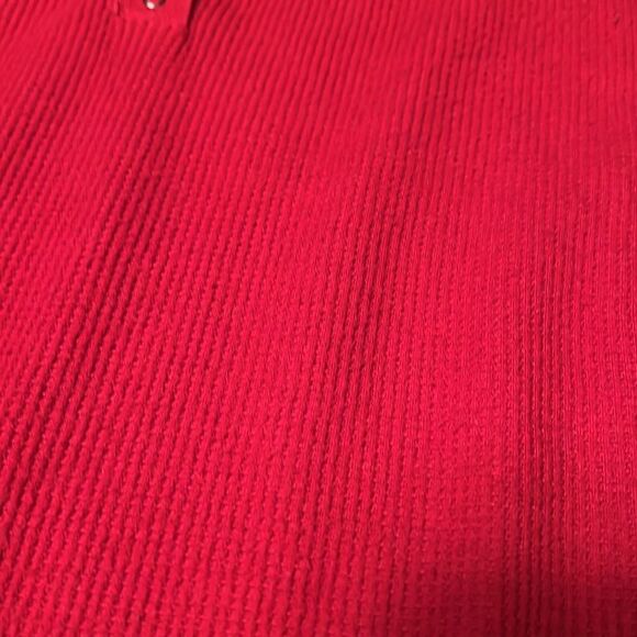Maurices 24/7 Red Thermal Henley Top XS Long Sleeve Button Front Waffle Knit - Picture 5 of 6